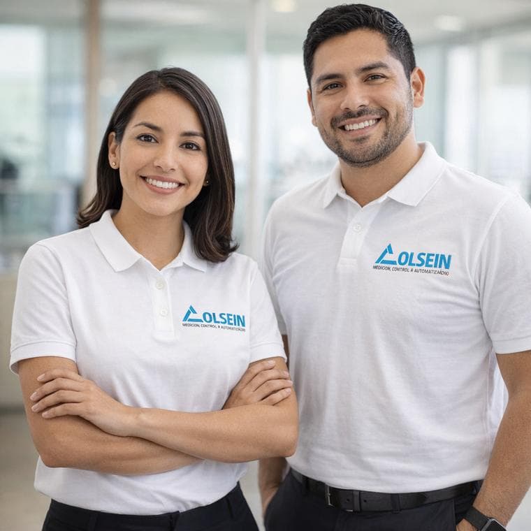 Dos integrantes del equipo de Colsein con la camiseta de la empresa