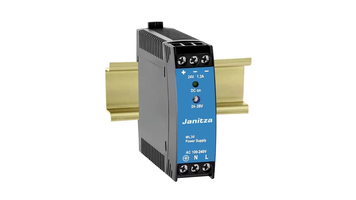 Switching power supply unit for DIN rail mounting