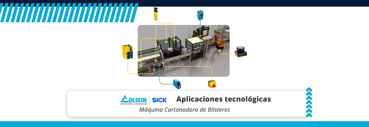 Maquina cartonadora de blisteres con vision SICK